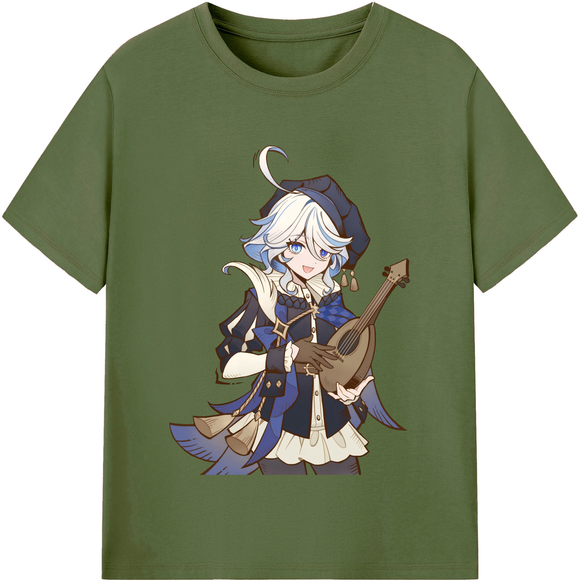 げんし神 フリーナ genshin Furina 綿100％半袖Tシャツ（フロントプリント）